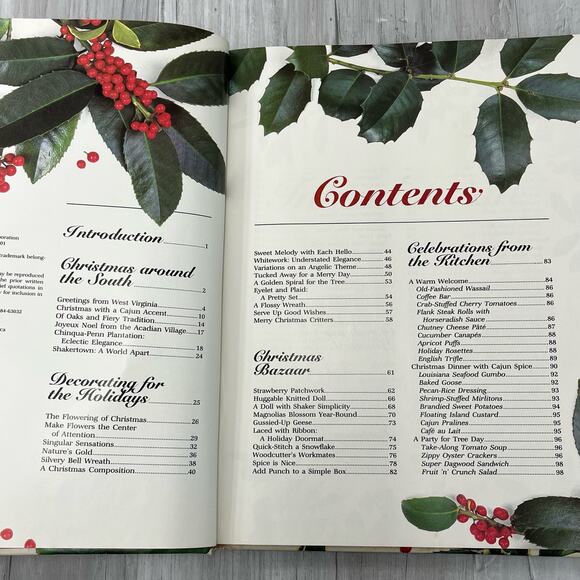 Vintage 80s Christmas With Southern Living 1986 Hardcover Book - Picture 4 of 6